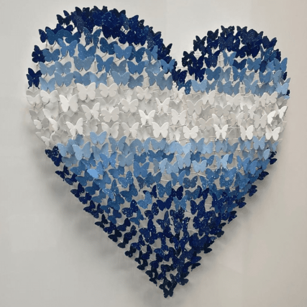 Heart Blue and White