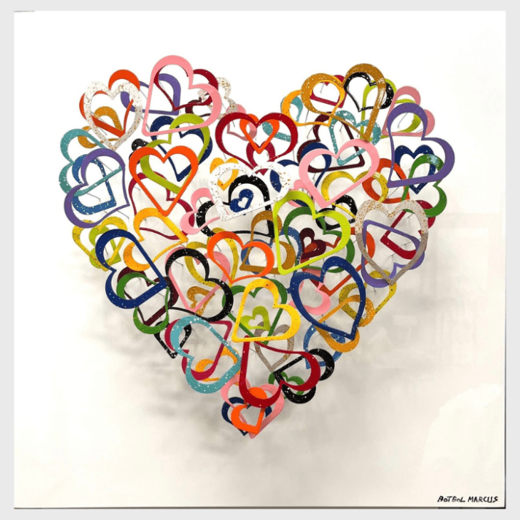 Colorful Flying Hearts